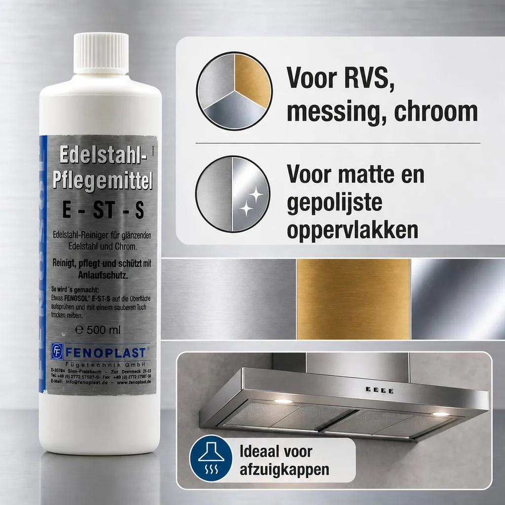 RVS reiniger, Fenosol Edelstahlreiniger E-ST-S 500ml, RVS onderhoud