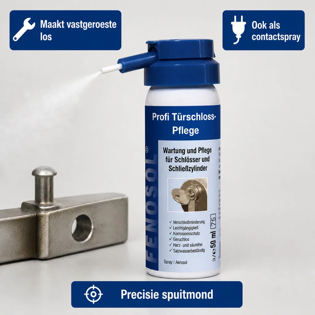 Deurslot onderhoud, slot smeren, FENOPLAST Fenosol Türschlosspflege PROFI 50 ml
