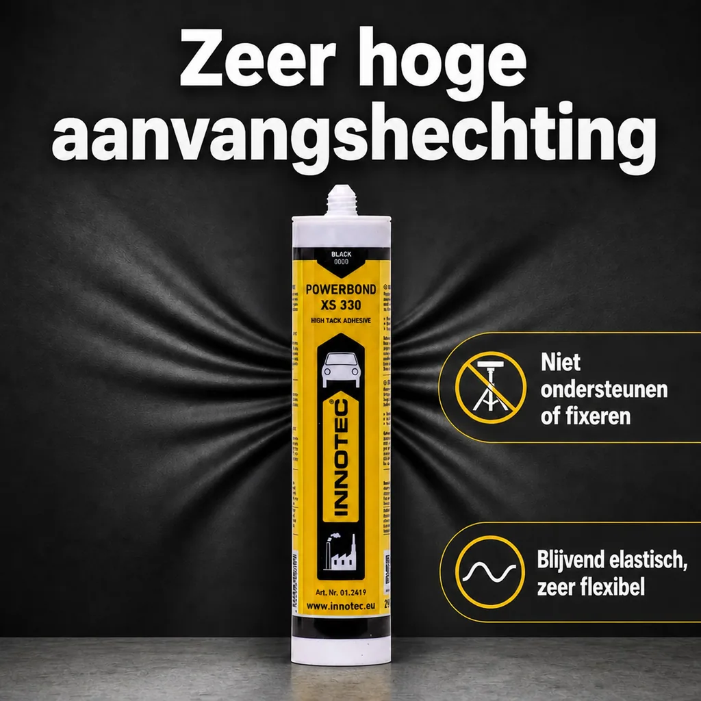 Kleefpasta zwart, montagelijm, INNOTEC Powerbond XS 330, 290ml, inclusief mengtuit