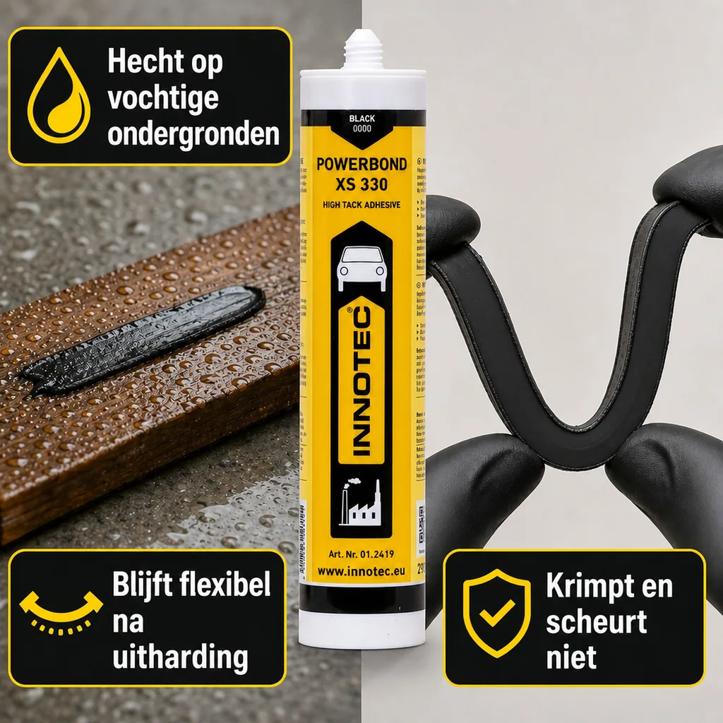 Kleefpasta zwart, montagelijm, INNOTEC Powerbond XS 330, 290ml, inclusief mengtuit