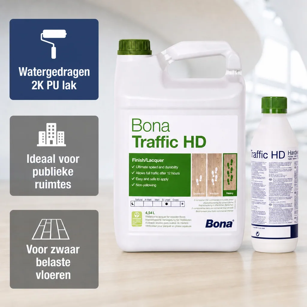Bona Traffic HD halbmatt 2K, 4,95 liter, 4,5 L + 0,45 HD Härter, parketlak 2 componenten