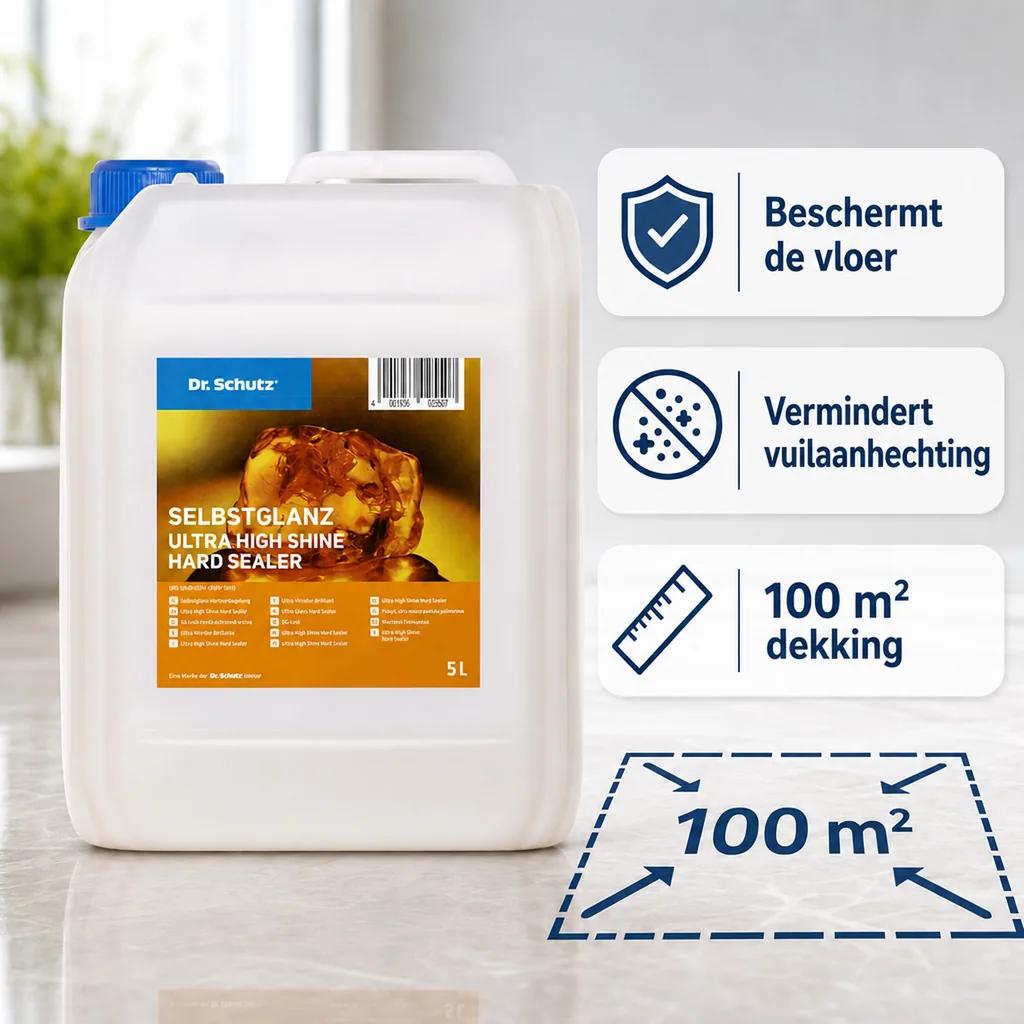 Zelfglans vloercoating 5 Liter, glanzende harde vloer coating voor 100m²