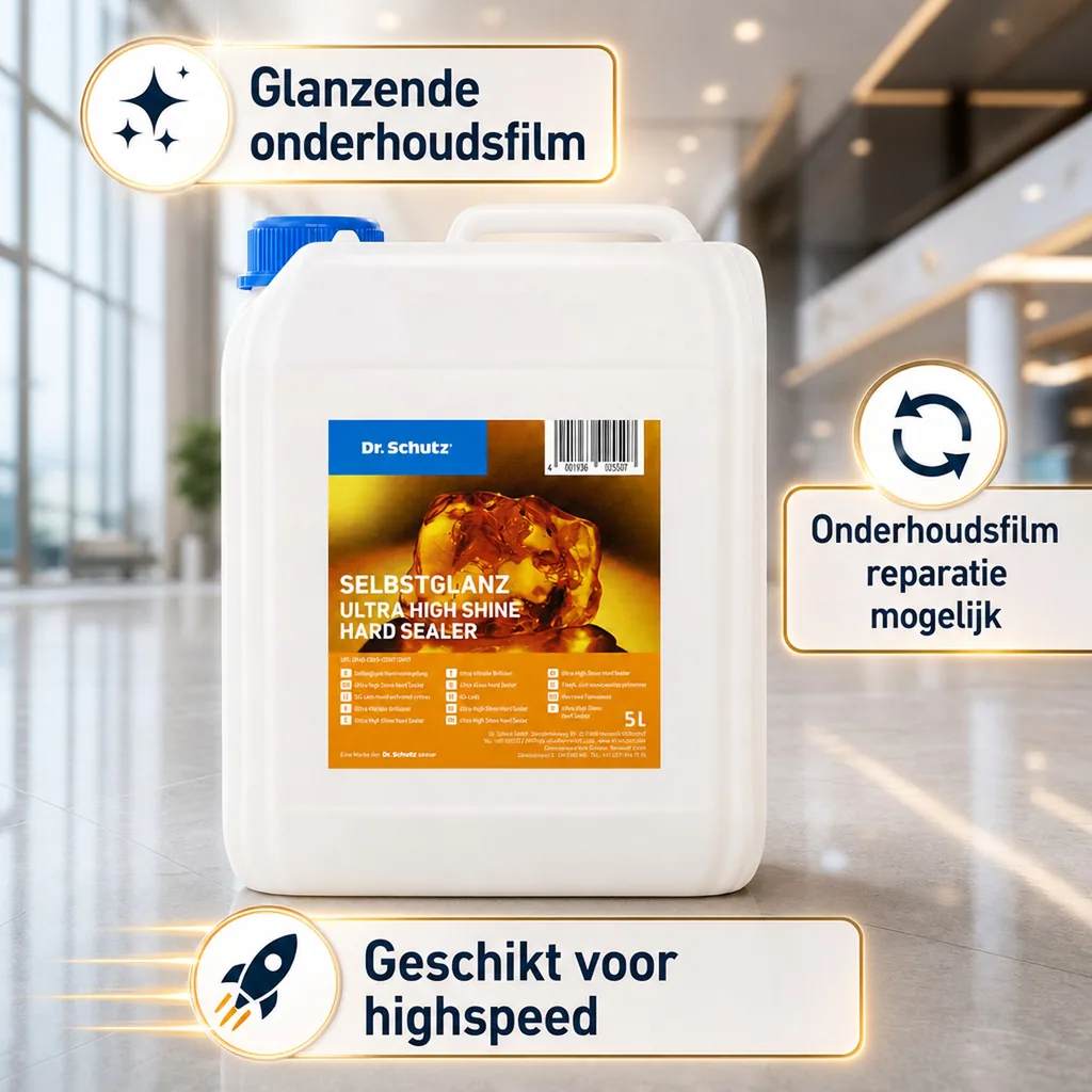 Zelfglans vloercoating 5 Liter, glanzende harde vloer coating voor 100m²