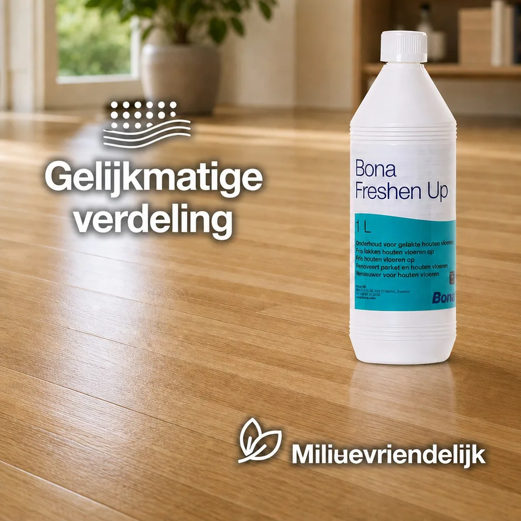 Houten vloer onderhoud, BONA Freshen Up 1 Liter, wachsvrij, parket onderhoud, vloer onderhoud