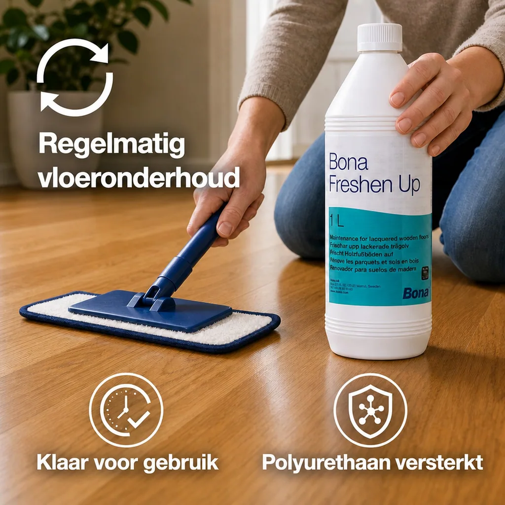 Houten vloer onderhoud, BONA Freshen Up 1 Liter, wachsvrij, parket onderhoud, vloer onderhoud