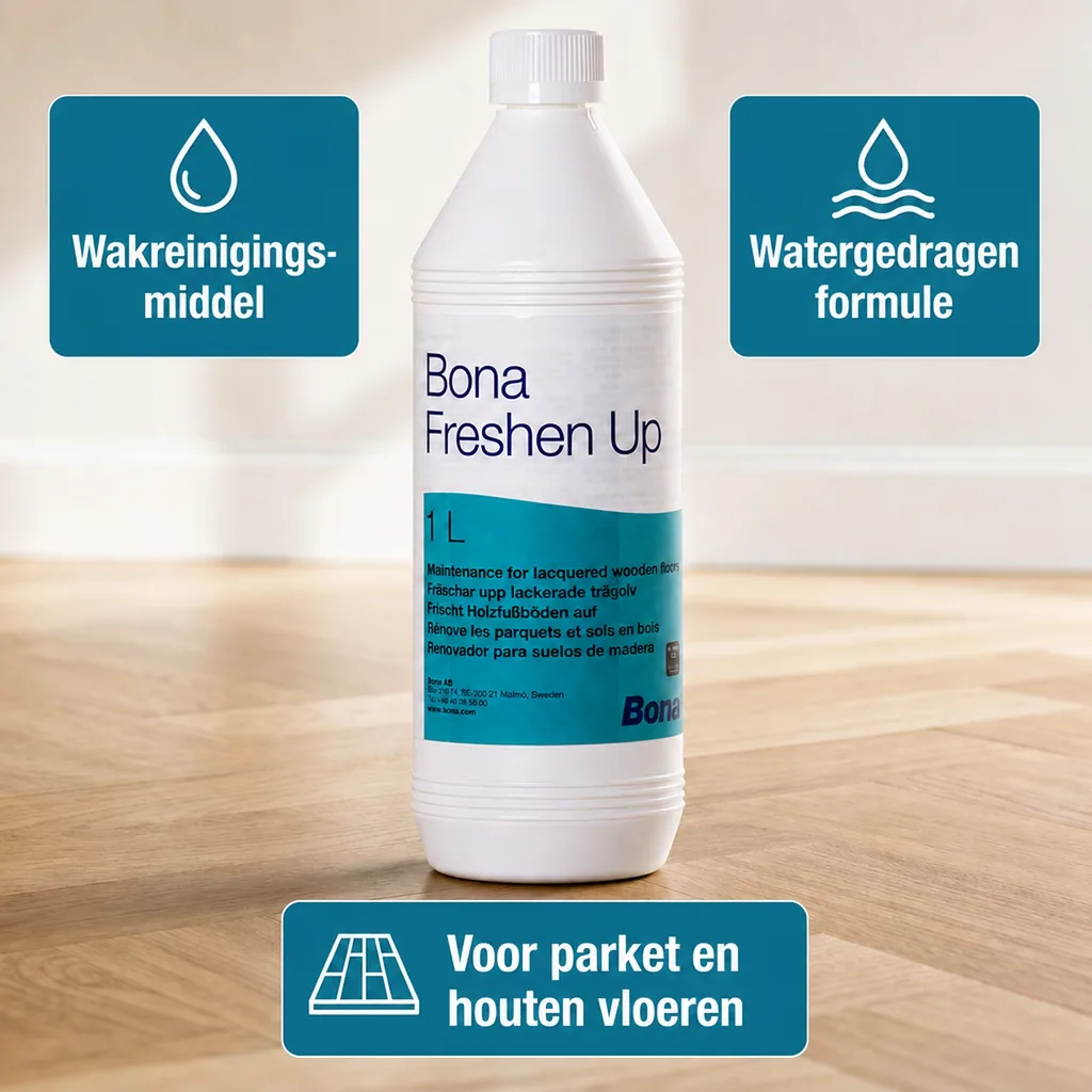 Houten vloer onderhoud, BONA Freshen Up 1 Liter, wachsvrij, parket onderhoud, vloer onderhoud