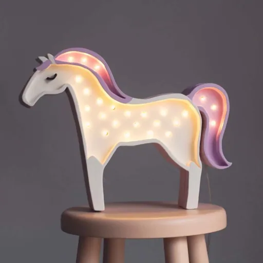 little lights Led deco lamp paard paars
