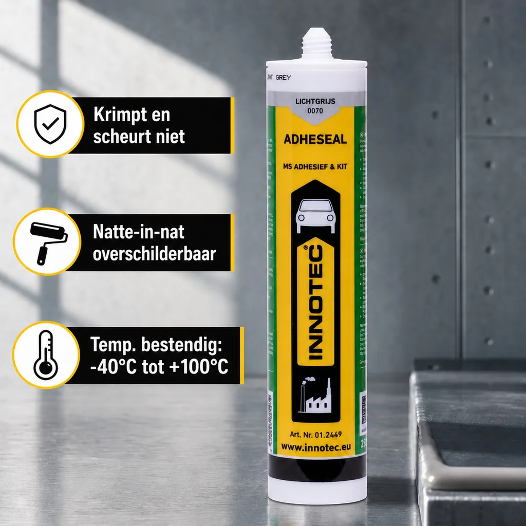 Lijm, afdichtingsmiddel, 290 ml, hellgrau incl. Spitze