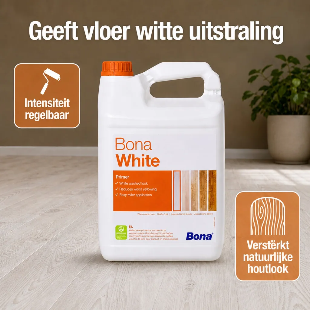 Parket primer wit 5 Liter, Parket grondverf wit, voor helle parket uitstraling