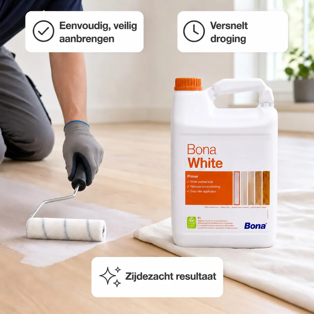 Parket primer wit 5 Liter, Parket grondverf wit, voor helle parket uitstraling