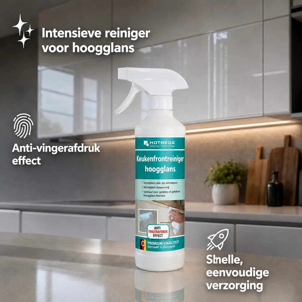 Keukenfront reiniger 500 ml, hoogglans reiniger, keuken ontvetter