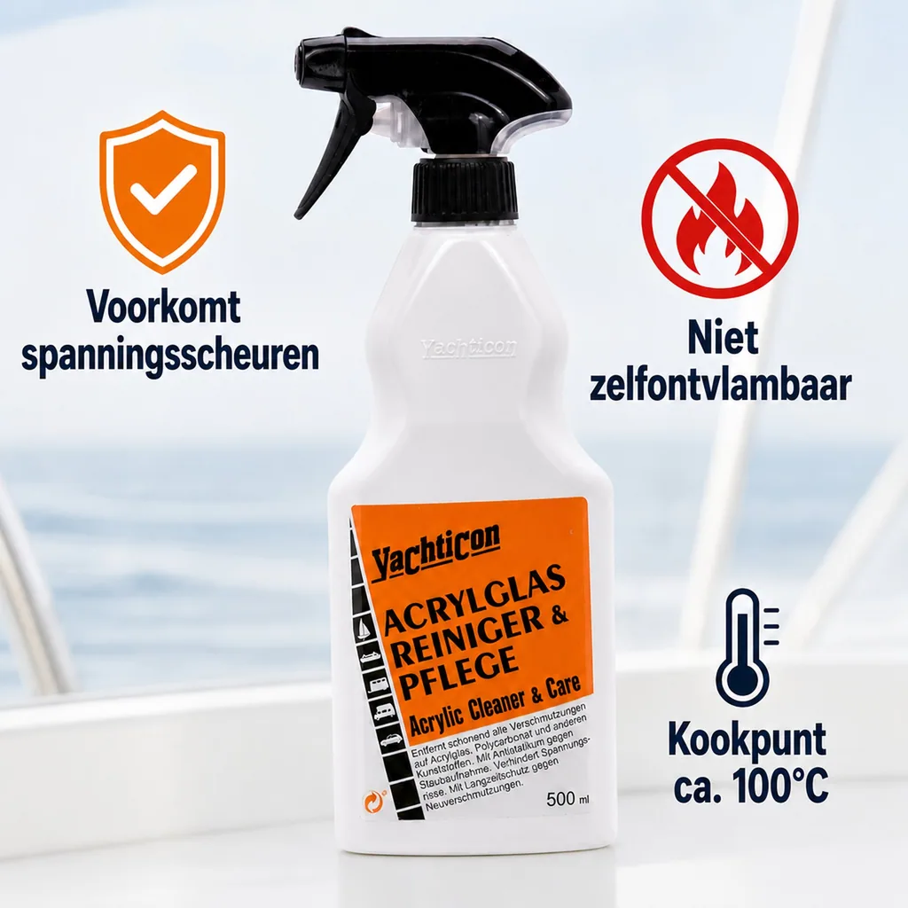 Acrylglas reiniger, plexiglas reiniger, acrylglas onderhoud, YACHTICON, 500 ml