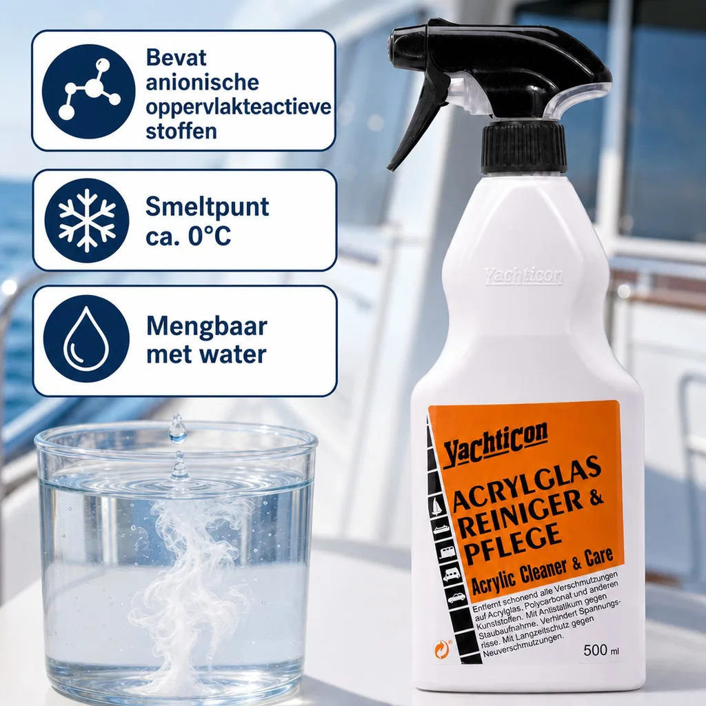 Acrylglas reiniger, plexiglas reiniger, acrylglas onderhoud, YACHTICON, 500 ml