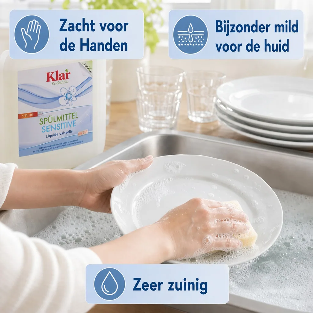 Afwasmiddel gevoelige huid, 5 liter, parfumvrij, ongeparfumeerd, allergie, eczeem