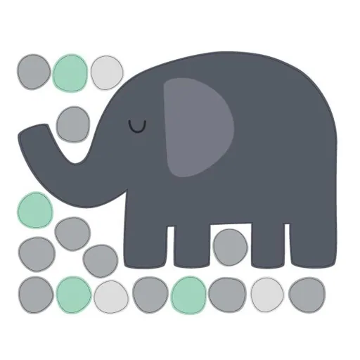 tresxics muursticker olifant & stippen mint