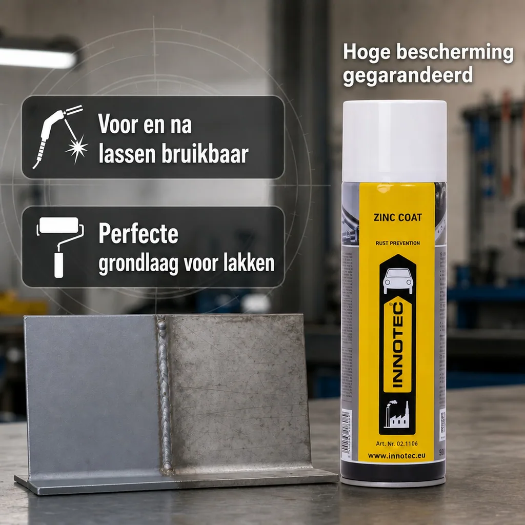 Zinkcoating, Zinkspray, INNOTEC Zinc Coat 500 ml, koud verzinken, metaal beschermen