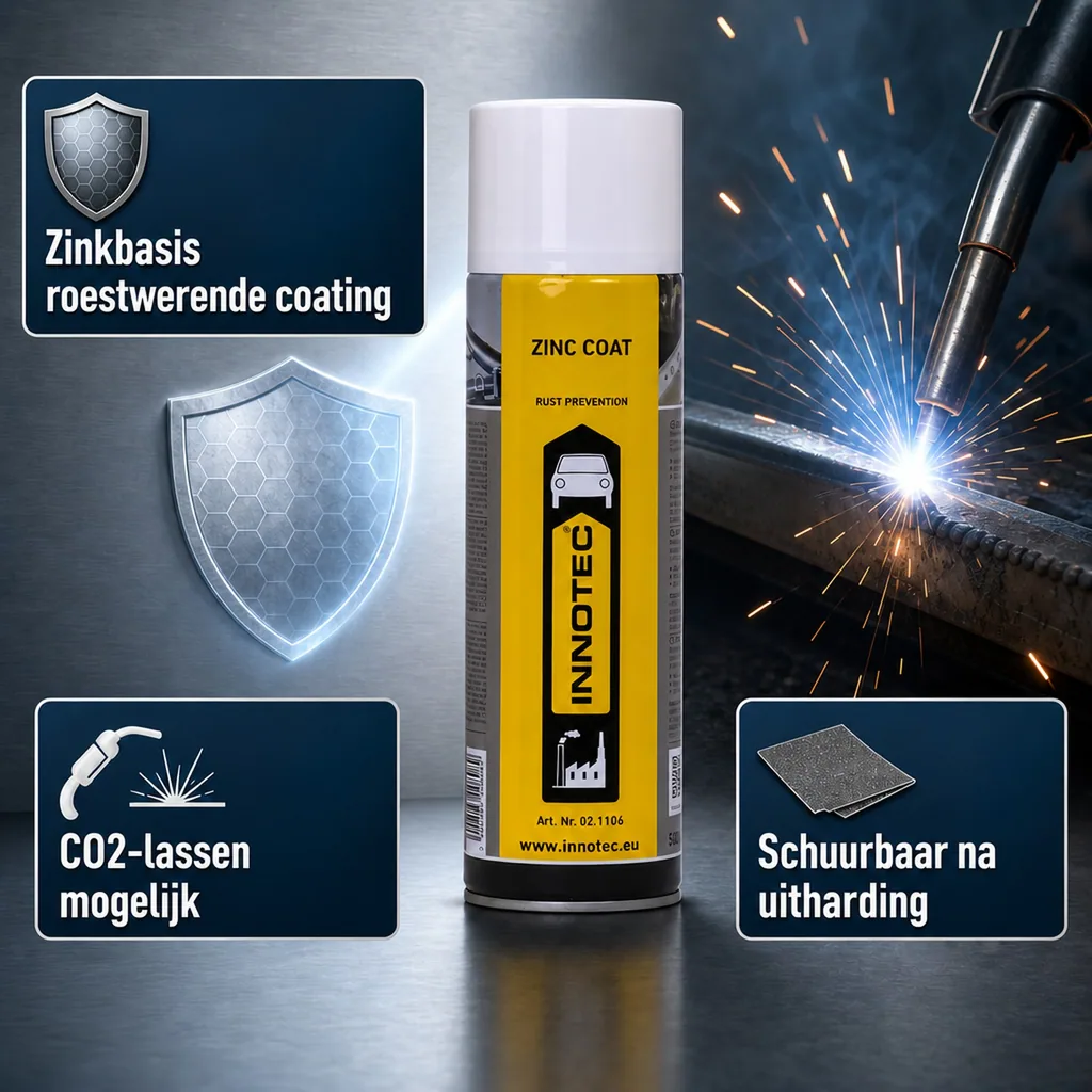 Zinkcoating, Zinkspray, INNOTEC Zinc Coat 500 ml, koud verzinken, metaal beschermen