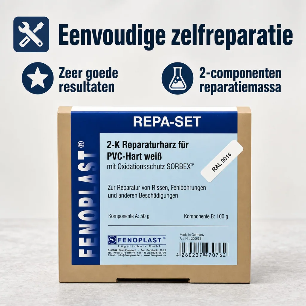 Kunststof reparatieset, 2K Reparatiehars, RAL 9016 reparatie, reparatie set kunststof