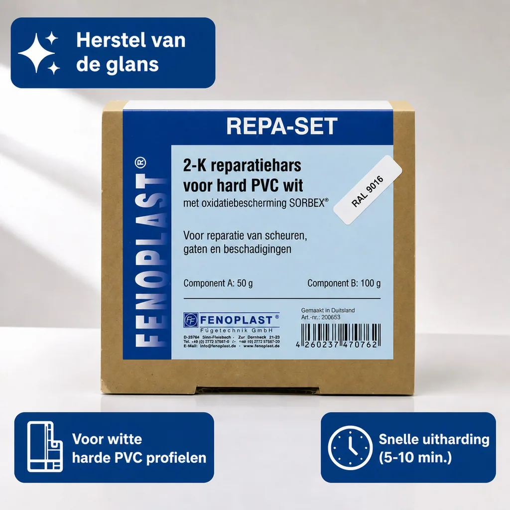 Kunststof reparatieset, 2K Reparatiehars, RAL 9016 reparatie, reparatie set kunststof