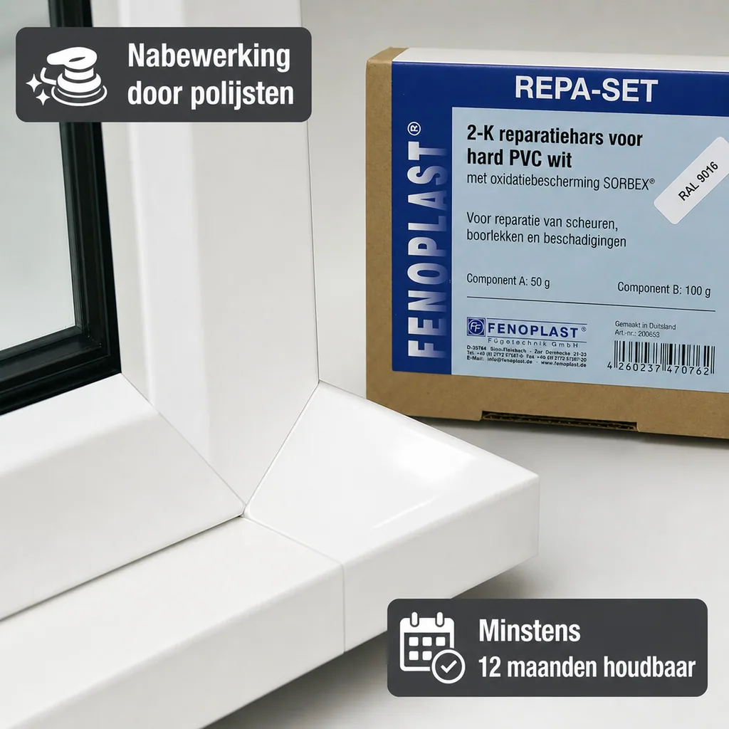 Kunststof reparatieset, 2K Reparatiehars, RAL 9016 reparatie, reparatie set kunststof