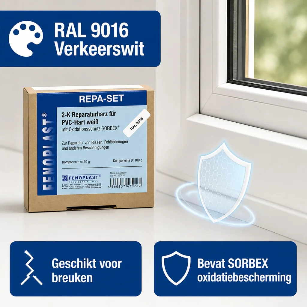 Kunststof reparatieset, 2K Reparatiehars, RAL 9016 reparatie, reparatie set kunststof