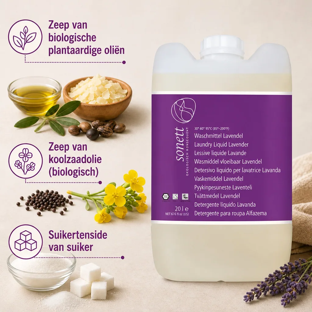 Vloeibaar wasmiddel 20 Liter, wasmiddel lavendel, ecologisch wasmiddel