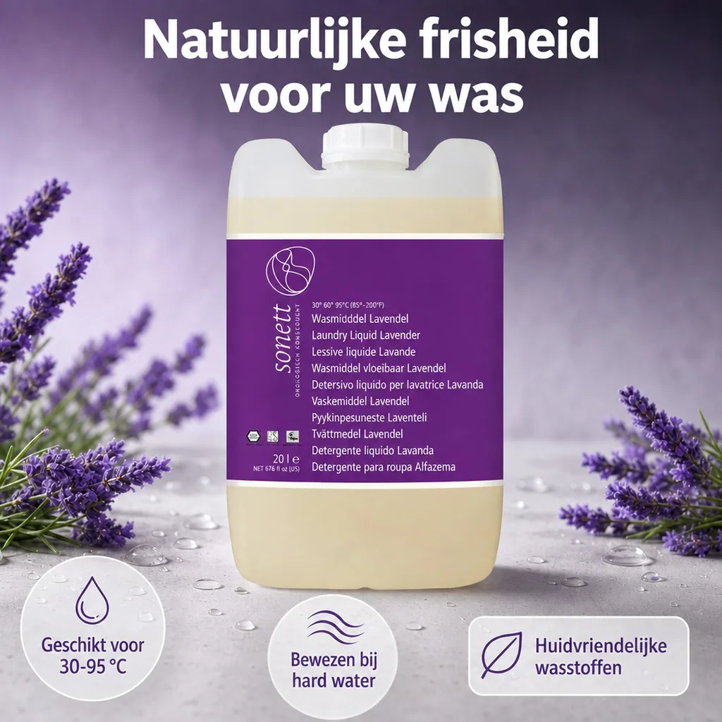 Vloeibaar wasmiddel 20 Liter, wasmiddel lavendel, ecologisch wasmiddel