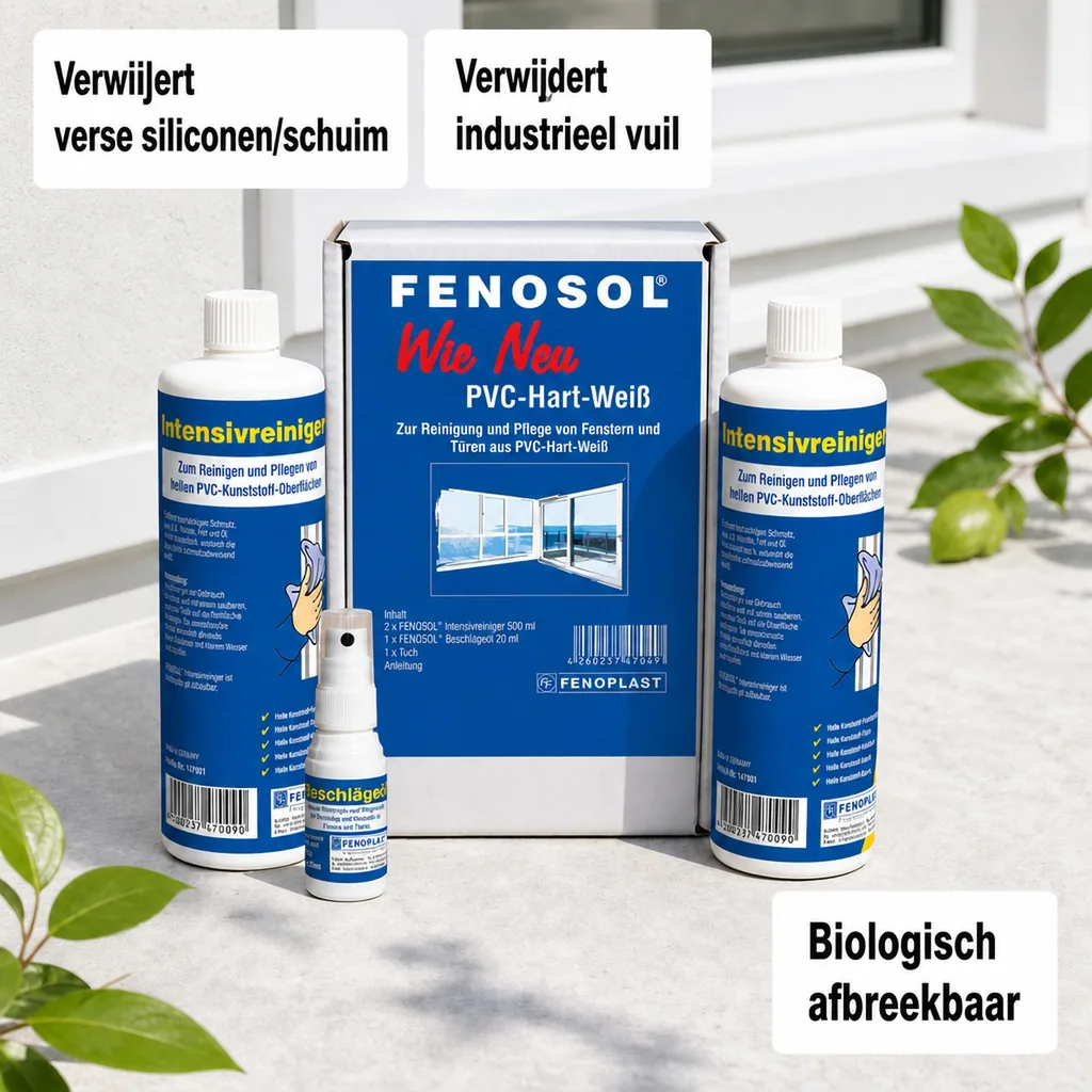 PVC reiniger, Kunststof reiniger, Raamkozijn reiniger, PVC onderhoud, Kunststof onderhoud, Raam onderhoud set, PVC reinigingsset