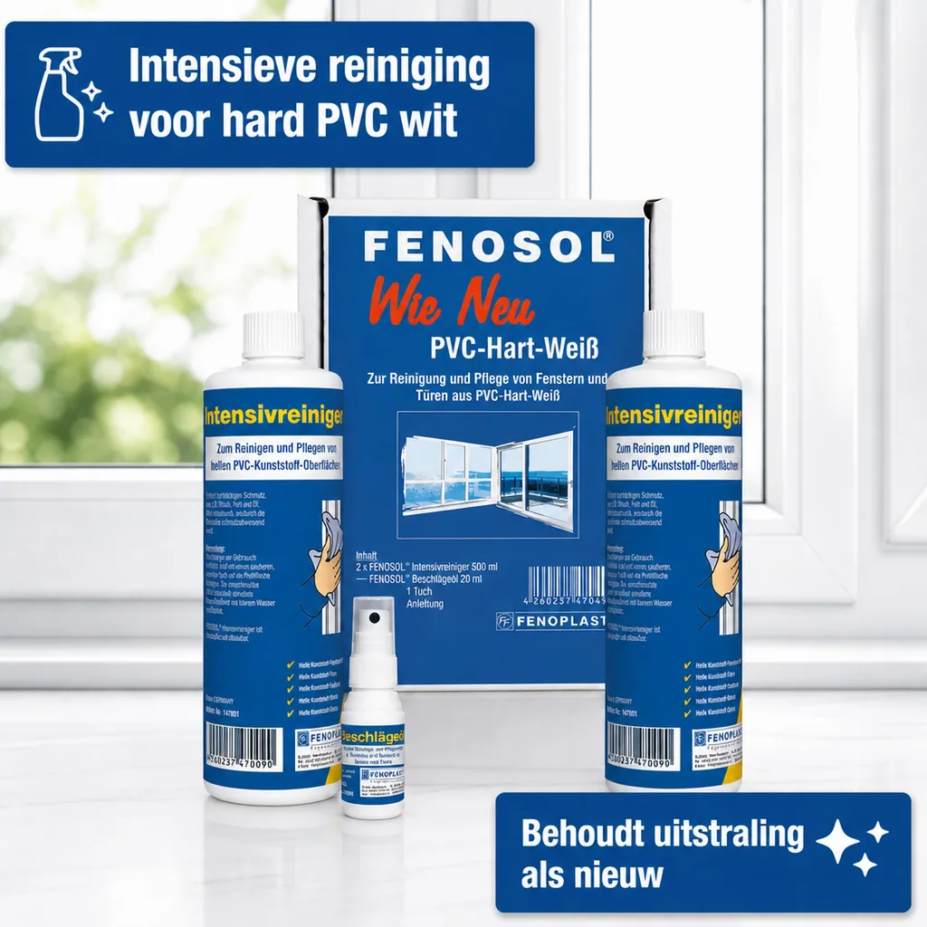 PVC reiniger, Kunststof reiniger, Raamkozijn reiniger, PVC onderhoud, Kunststof onderhoud, Raam onderhoud set, PVC reinigingsset