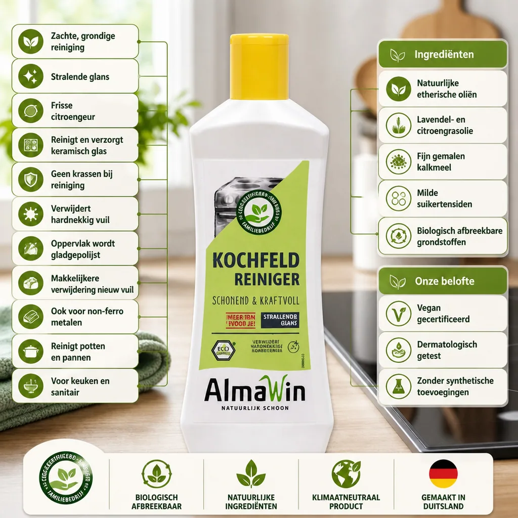 Glaskookplaat reiniger, 250 ml, Lemon fresh, kookplaatreiniger