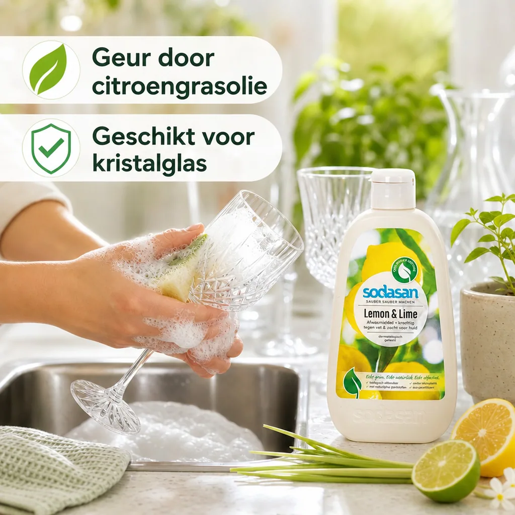 Afwasmiddel, Citroen & Lime, 500ml, Natuurlijk afwasmiddel