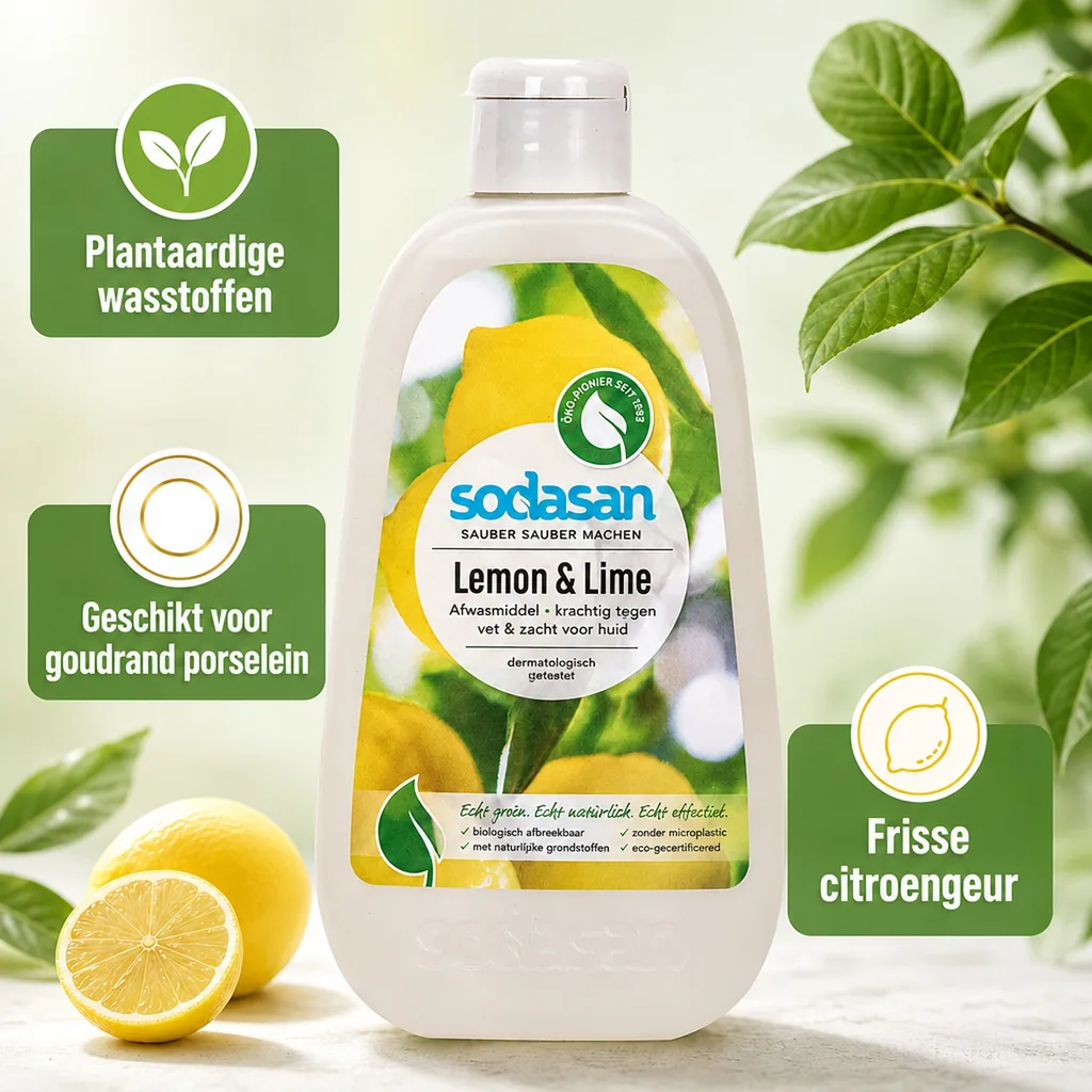 Afwasmiddel, Citroen & Lime, 500ml, Natuurlijk afwasmiddel