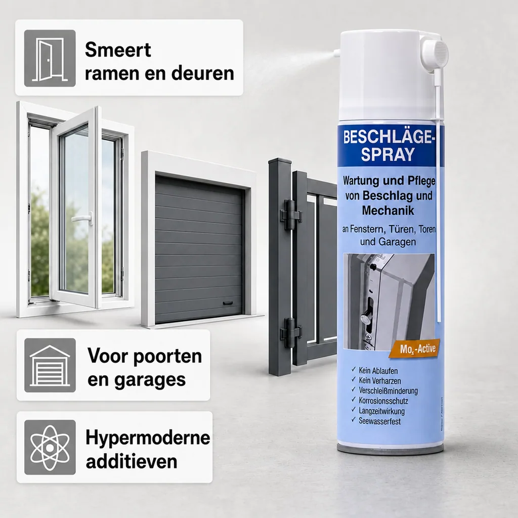 Slotenspray, scharnierspray, beschlagenspray, slotenolie, onderhoudsspray