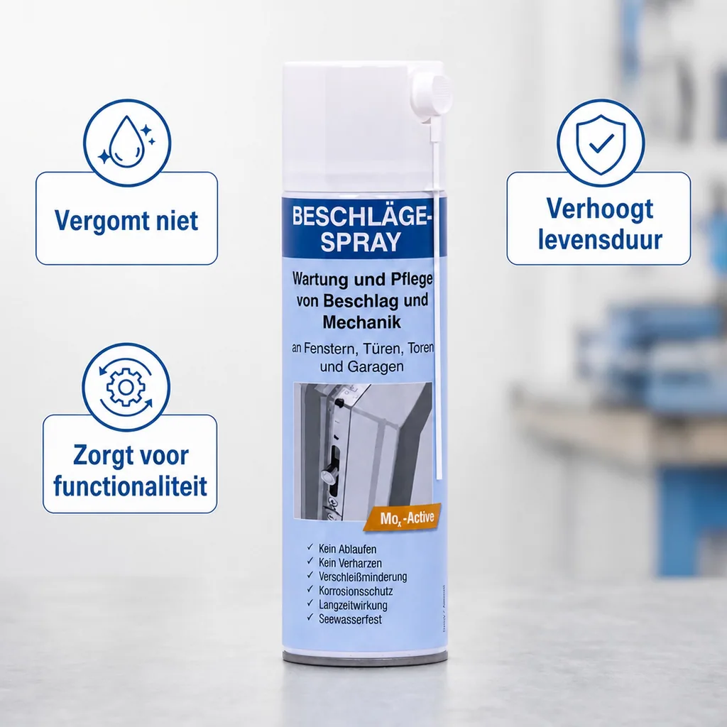 Slotenspray, scharnierspray, beschlagenspray, slotenolie, onderhoudsspray