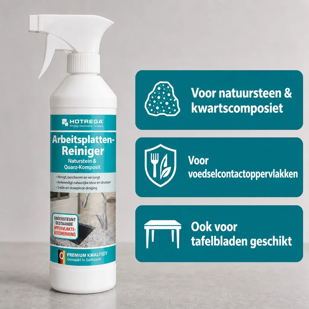 Aanrechtblad reiniger 500 ml, Natuursteen & Quarz-Komposit, Werkblad reiniger, Sprühflasche