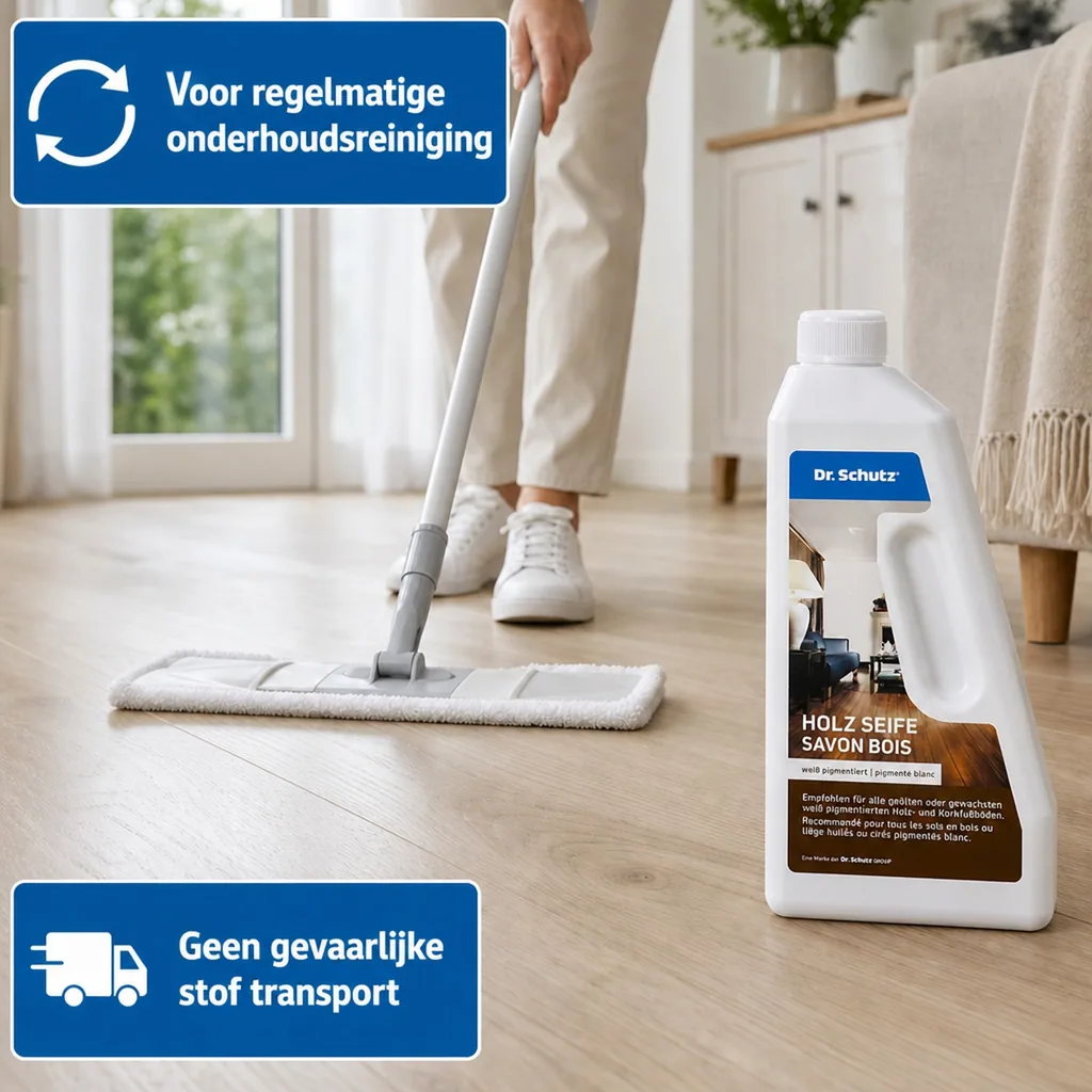 Houten vloer reiniger, 750ml, houten vloer zeep, voor geoliede, gewaxte hout- en kurkvloeren, witte reiniger