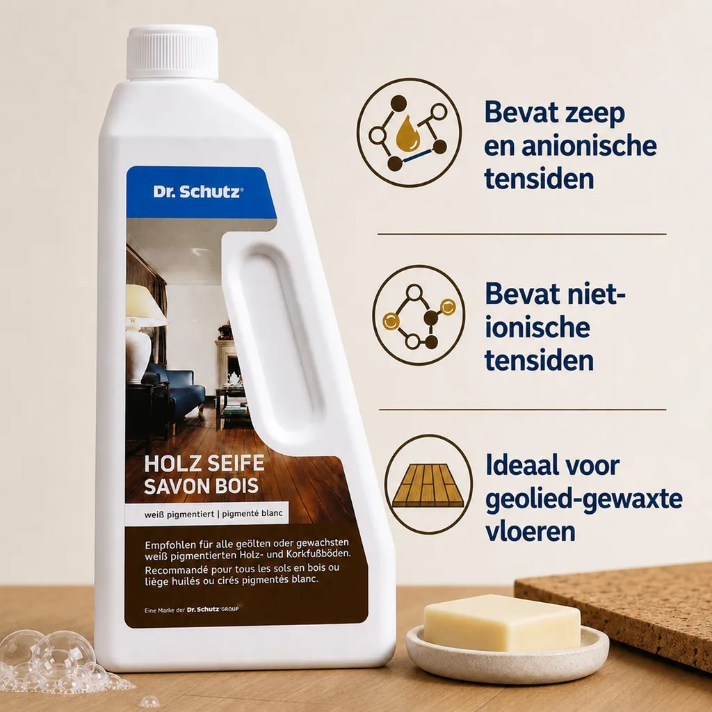 Houten vloer reiniger, 750ml, houten vloer zeep, voor geoliede, gewaxte hout- en kurkvloeren, witte reiniger