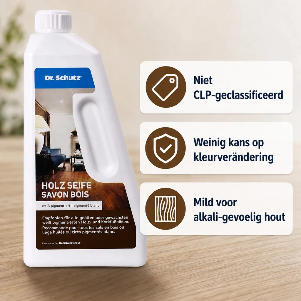 Houten vloer reiniger, 750ml, houten vloer zeep, voor geoliede, gewaxte hout- en kurkvloeren, witte reiniger