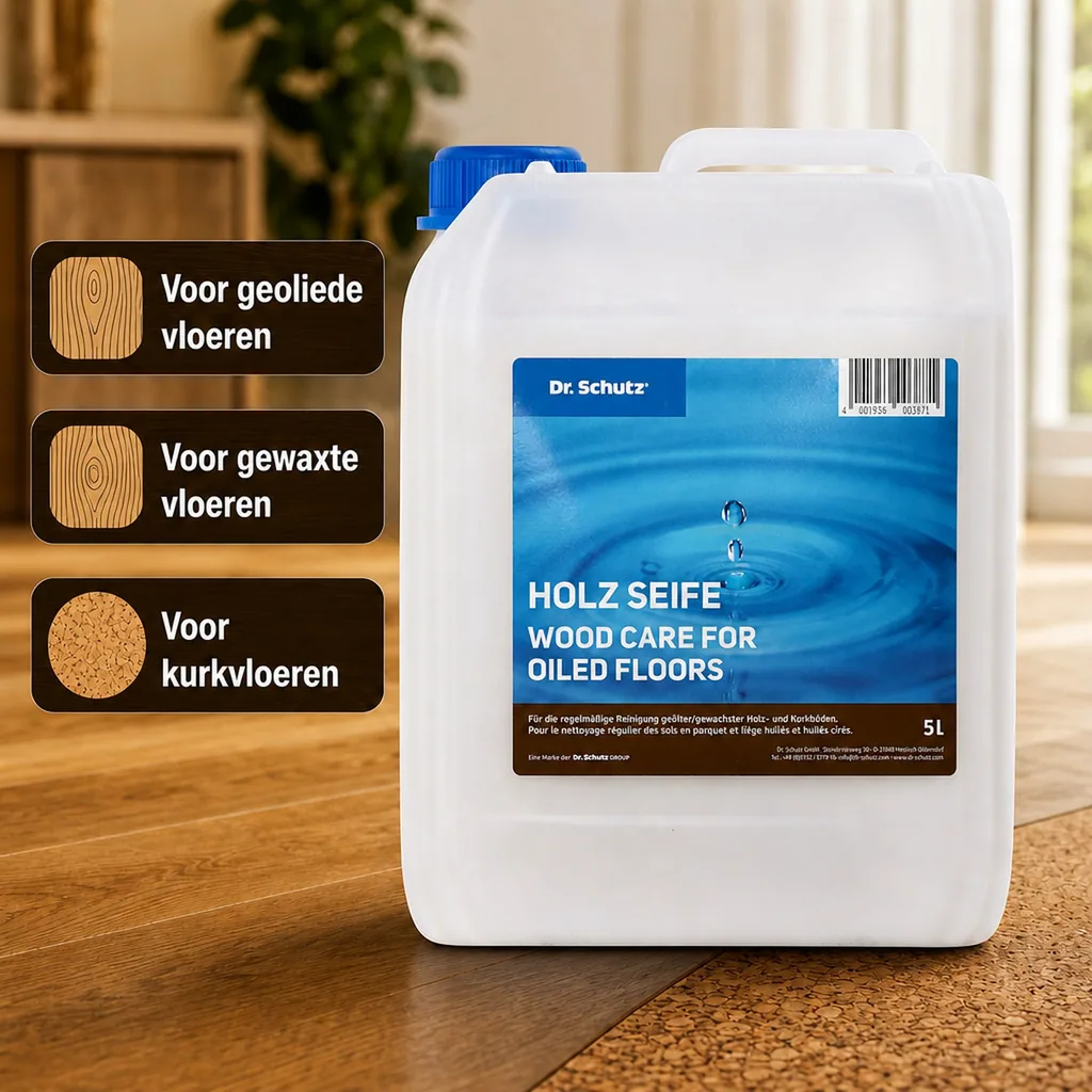Houten vloer zeep, 5 Liter reiniger voor geoliede, gewaxte hout- en kurkvloeren, houten vloer onderhoud