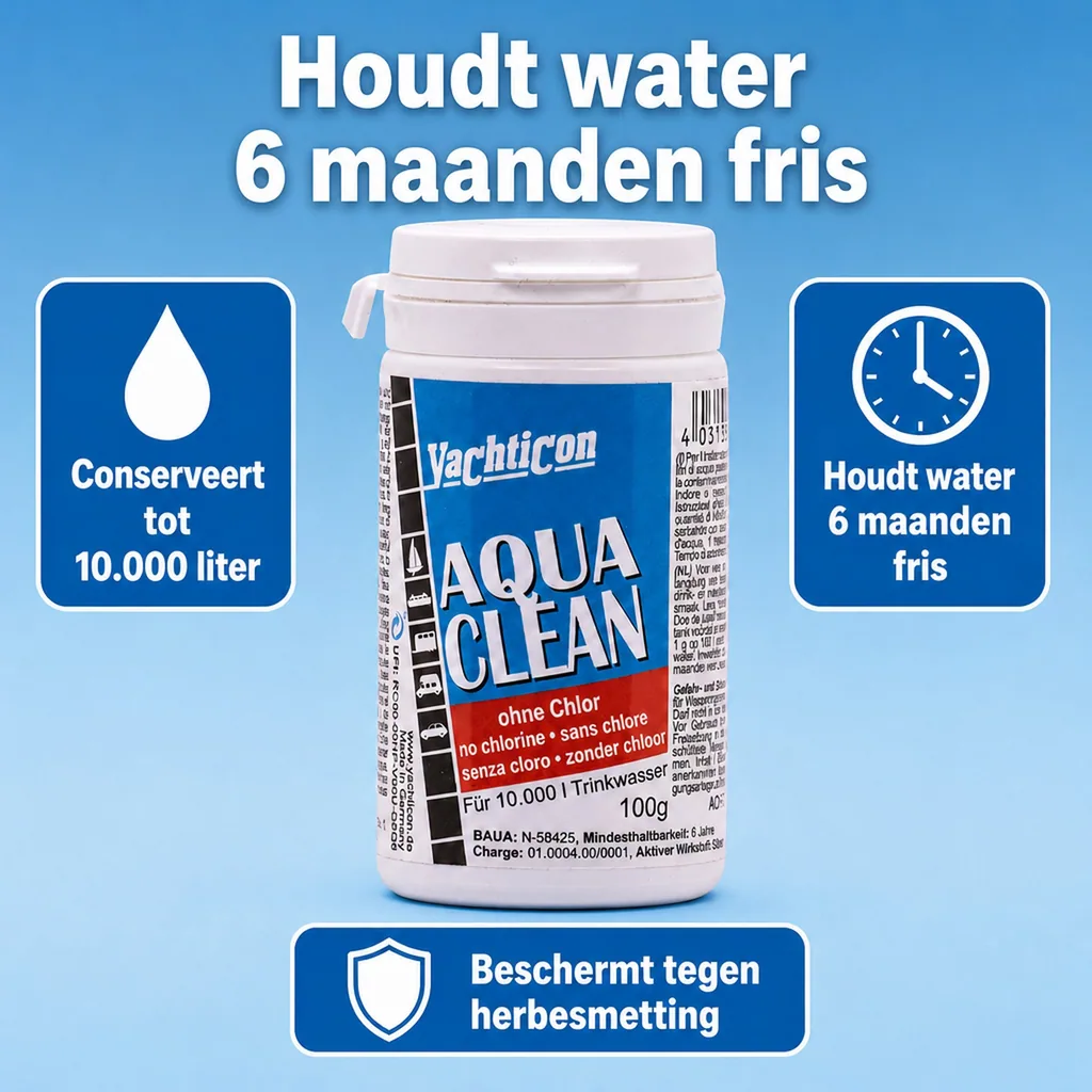 Watertank reiniger, drinkwater tank reinigen, water ontkiemen, Aqua Clean AC 10.000, 100g poeder