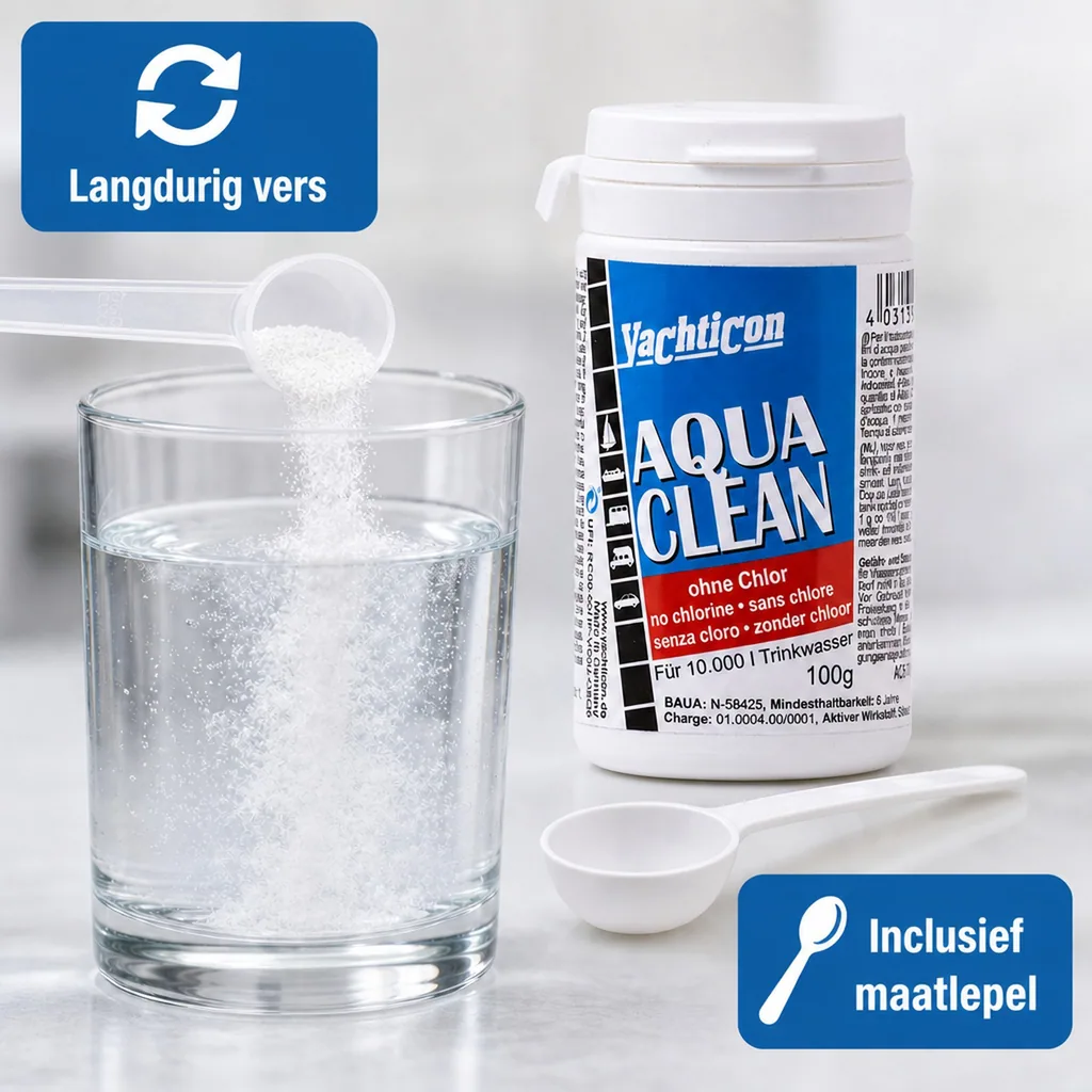 Watertank reiniger, drinkwater tank reinigen, water ontkiemen, Aqua Clean AC 10.000, 100g poeder