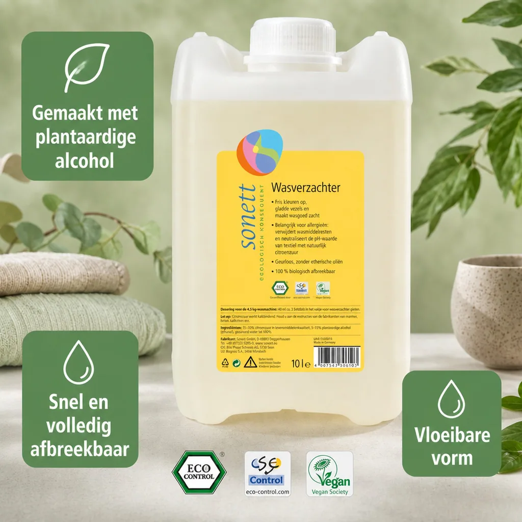 Wasverzachter 10 liter, ecologische wasverzachter, natuurlijke wasverzachter