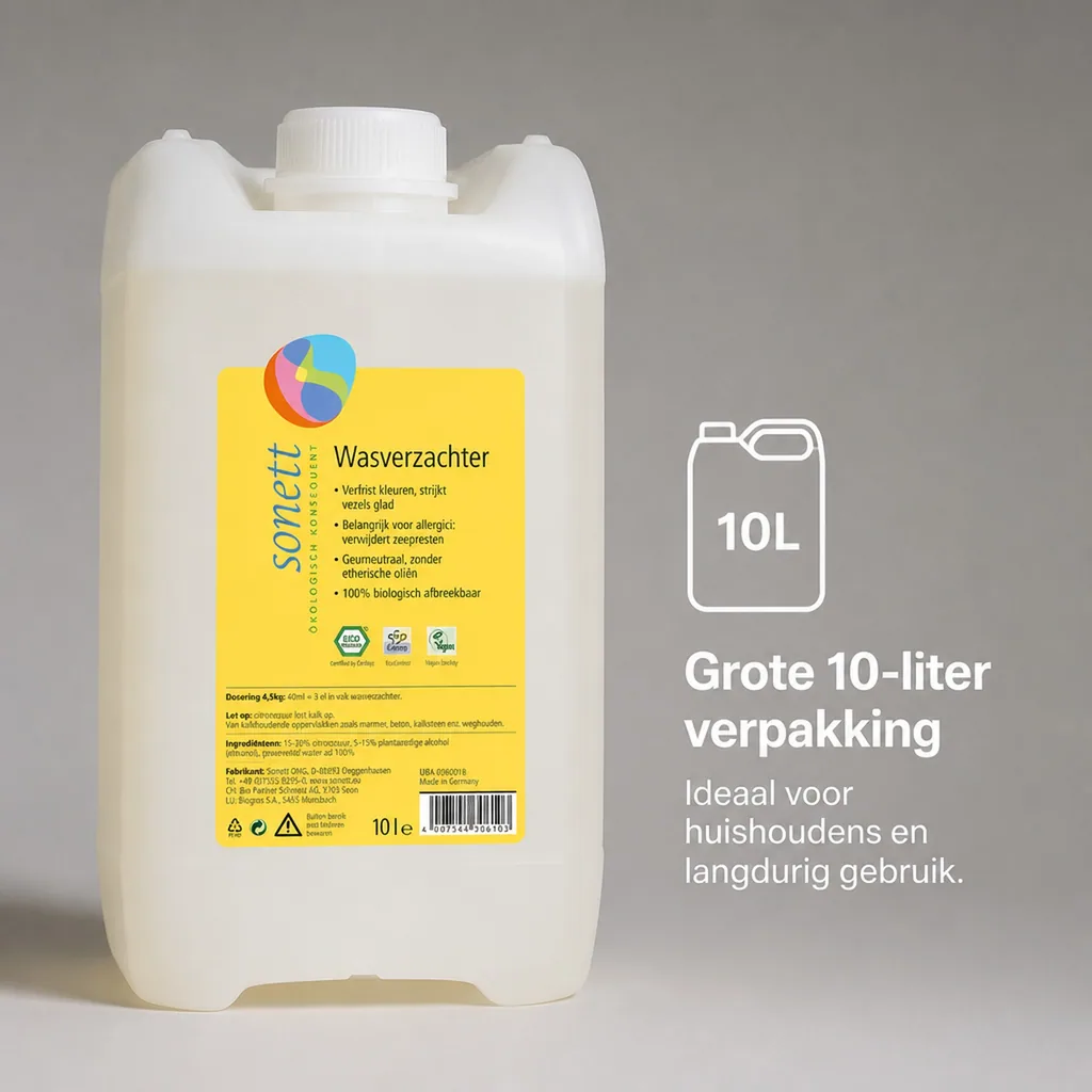 Wasverzachter 10 liter, ecologische wasverzachter, natuurlijke wasverzachter