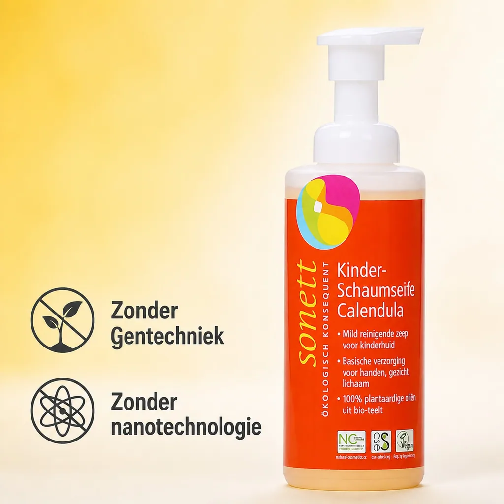 Kinder handzeep Calendula, schuimende handzeep, 200 ml schuimspenderflasche