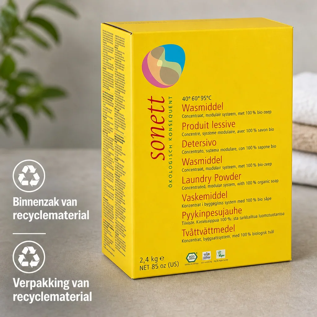 Wasmiddel poeder, waspoeder, wasmiddel concentraat, 2,4 kg, 40°60°95°