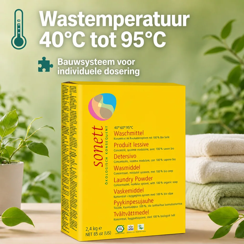 Wasmiddel poeder, waspoeder, wasmiddel concentraat, 2,4 kg, 40°60°95°