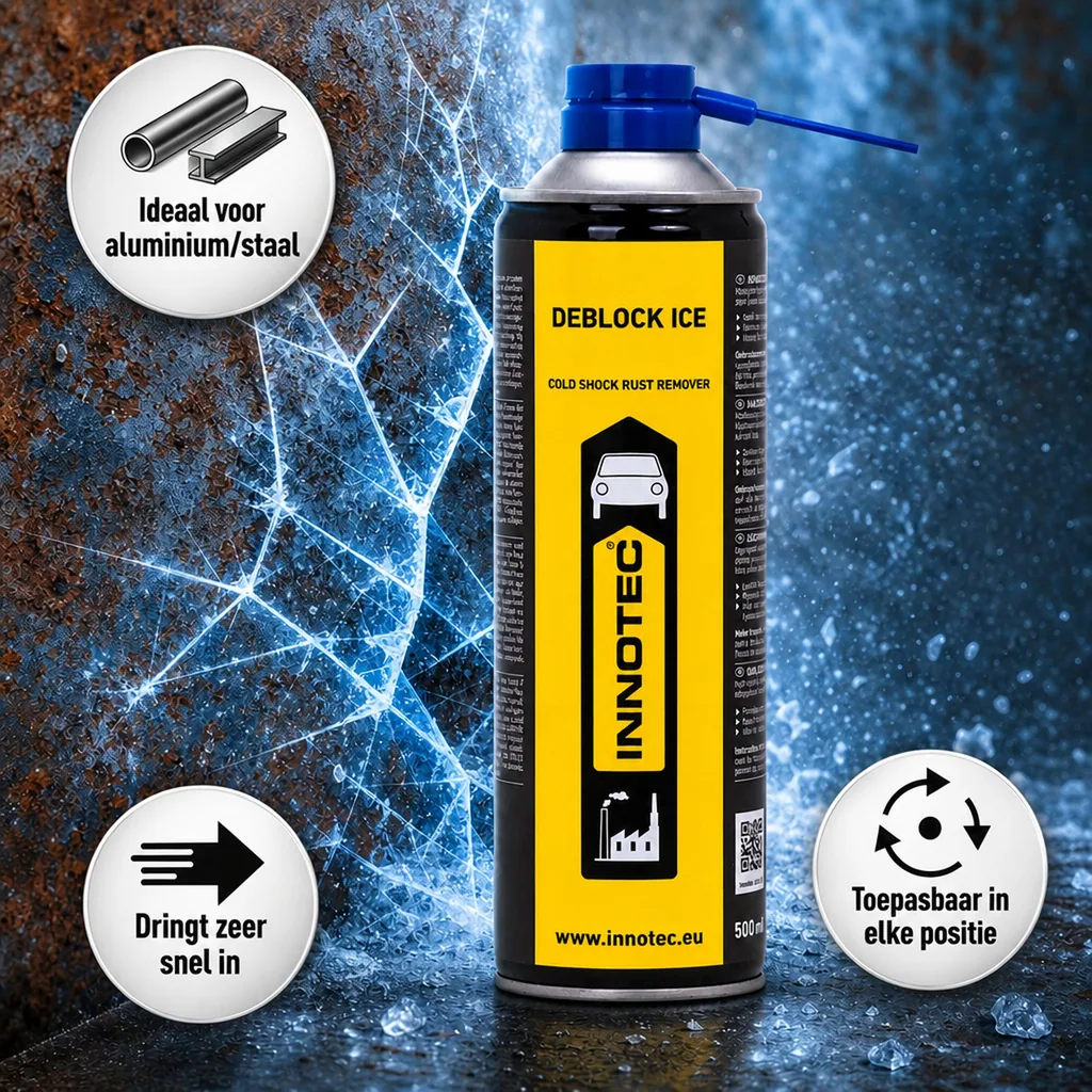 Roestoplosser, kruipolie, roest verwijderen, bouten losmaken, vastgeroeste bouten losmaken, roest losmaken, roest spray, koudeshock spray