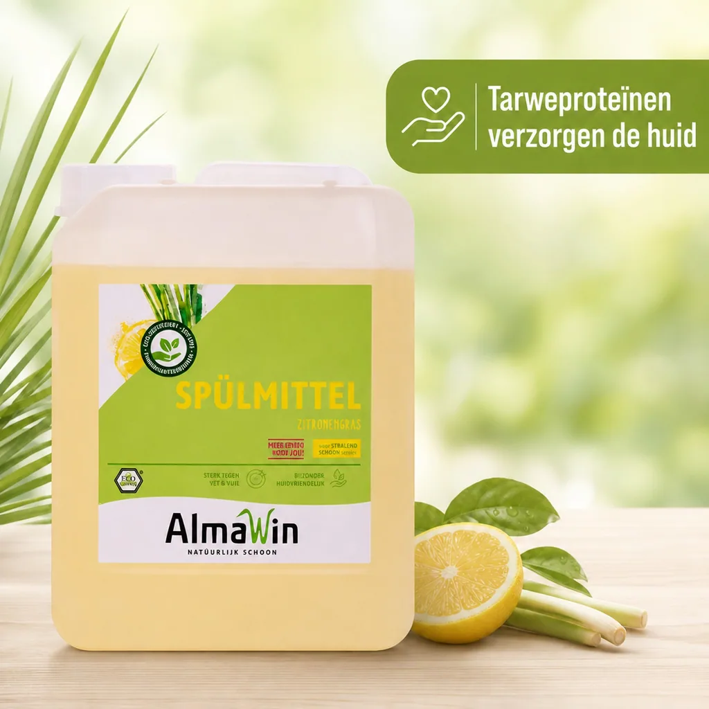 Afwasmiddel citroengras 5 Liter, natuurlijk, ecologisch afwasmiddel, grootverpakking