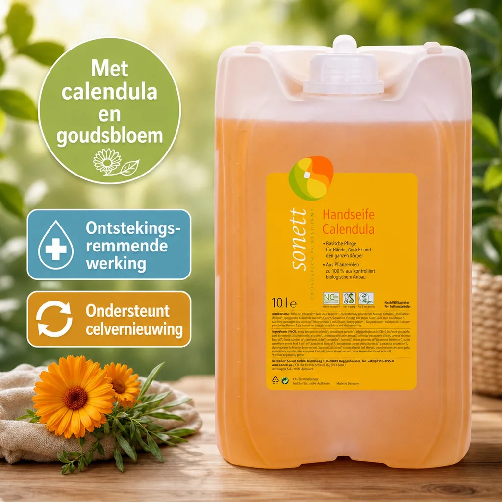 Handzeep 10 liter, handzeep calendula, grote verpakking handzeep