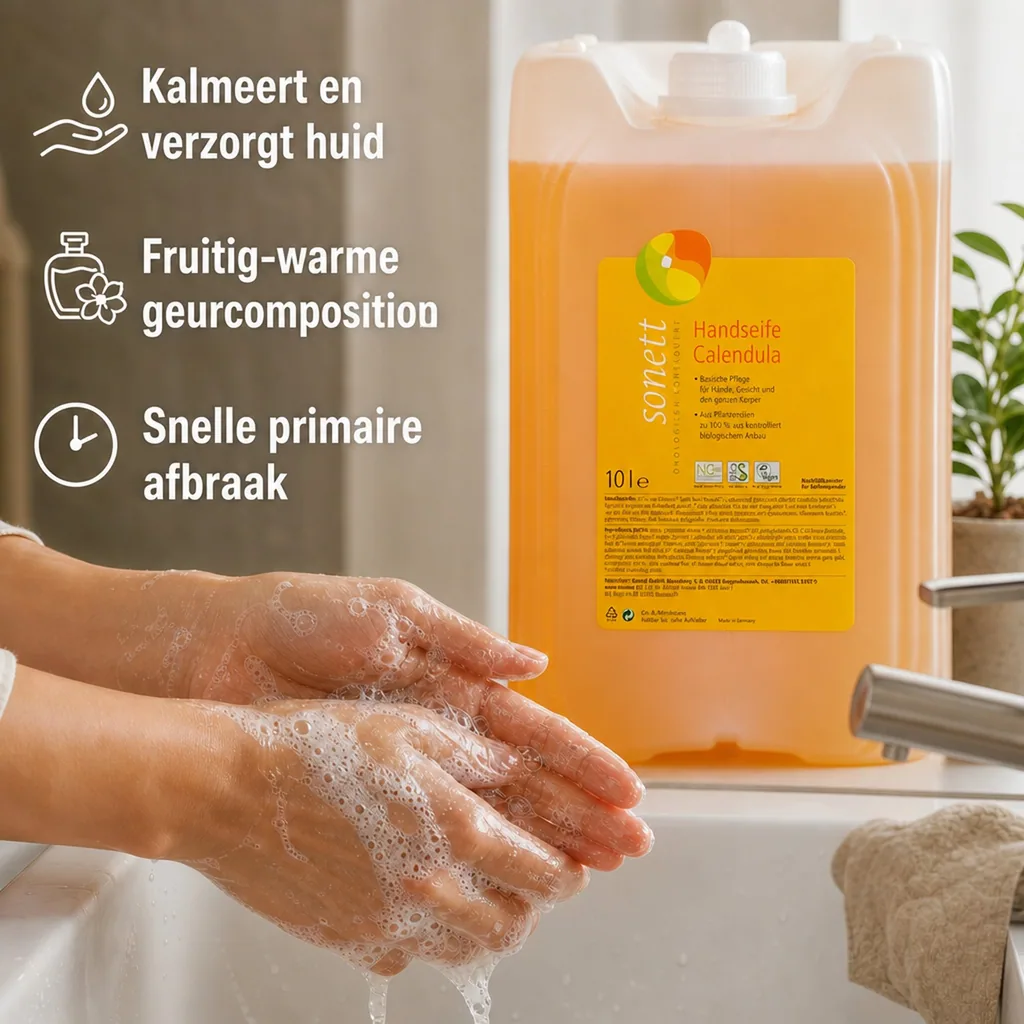 Handzeep 10 liter, handzeep calendula, grote verpakking handzeep